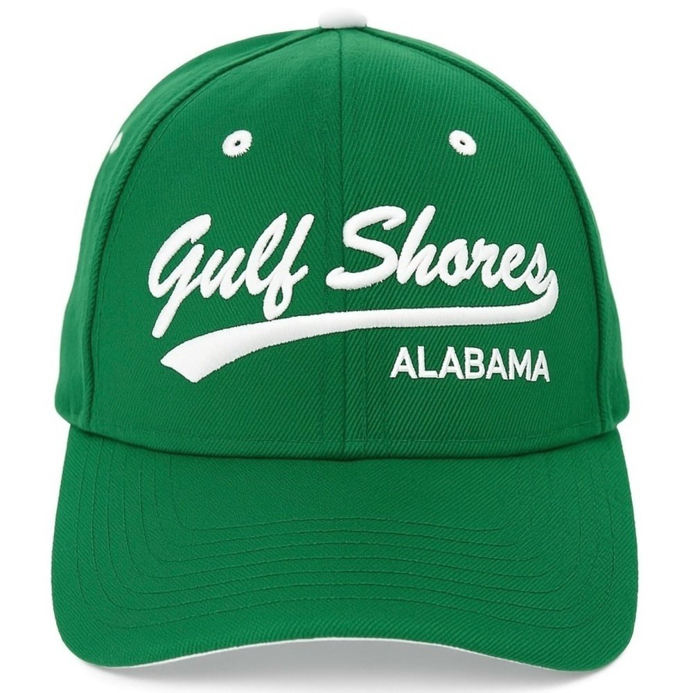 Green Gulf Shores Alabama Embroidered Baseball Hat